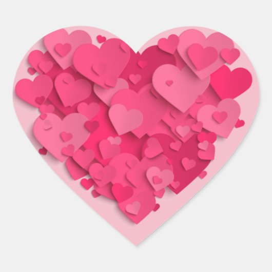 Sticker Cœur Coeur rose 3D tendance (Devant)