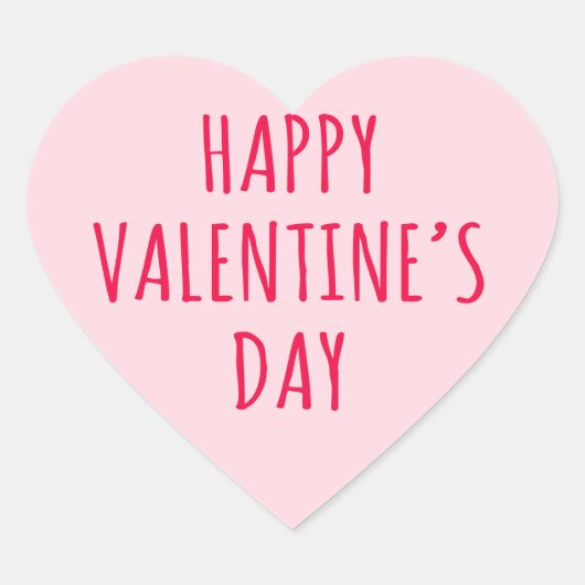 Sticker Cœur Coeur rose Heureuse Sainte-Valentin (Devant)