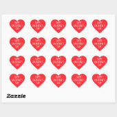 Sticker Cœur coeur rouge Heureuse Sainte-Valentin (Feuille)
