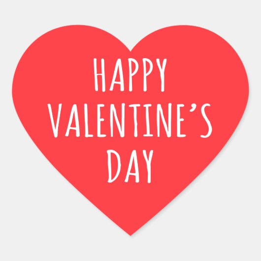Sticker Cœur coeur rouge Heureuse Sainte-Valentin (Devant)