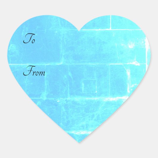Sticker Cœur Coeur texturé bleu turquoise (Devant)