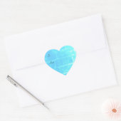 Sticker Cœur Coeur texturé bleu turquoise (Enveloppe)
