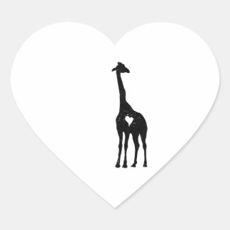 Sticker Cœur Coeur vintage Retro Giraffe