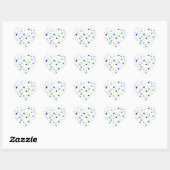 Sticker Cœur Coeurs Bleus Aquarelle Chartreuse Vert (Feuille)