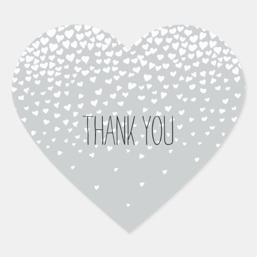 Sticker Cœur Coeurs Confetti Gris Blanc (Devant)