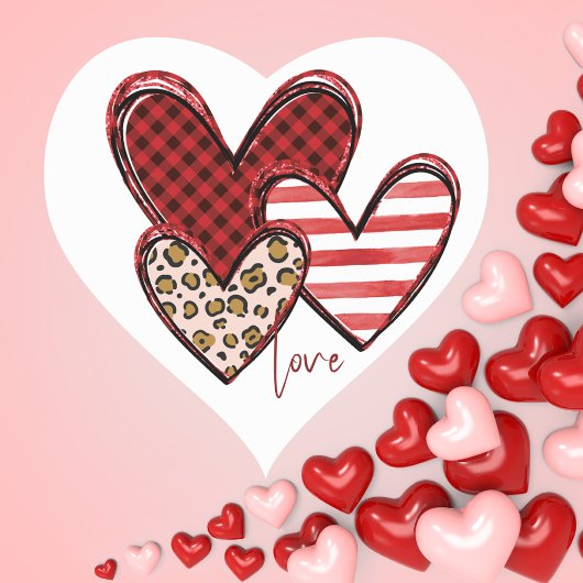 Sticker Cœur Coeurs d'amour modernes Valentine