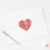Sticker Cœur Cœurs d'amour rayures blanches rouges romantiques (Enveloppe)