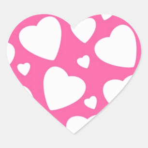 Sticker Cœur Coeurs d'amour roses