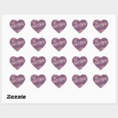Sticker Cœur Coeurs d'aquarelle flottants Merci rose mauve (Feuille)