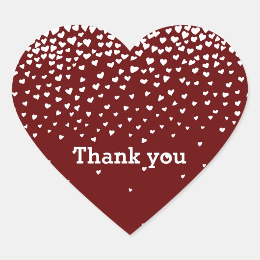 Sticker Cœur Coeurs de Confetti Blanc Rouge (Devant)