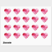 Sticker Cœur Cœurs de confettis roses (Feuille)