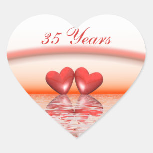 Sticker Cœur Cœurs de corail pour 35e anniversaire