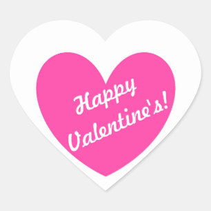 Sticker Cœur Coeurs de polka rose Fuchsia sur blanc