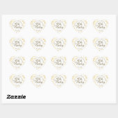 Sticker Cœur Coeurs d'or Oh Baby shower Favoriser (Feuille)