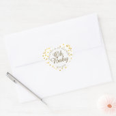 Sticker Cœur Coeurs d'or Oh Baby shower Favoriser (Enveloppe)
