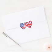Sticker Cœur Coeurs du drapeau américain/Union Jack (Enveloppe)