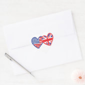 Sticker Cœur Coeurs du drapeau américain Union Jack (Enveloppe)