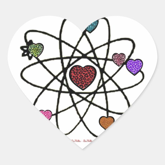 Sticker Cœur Coeurs Empreintes de léopard de Valentine atomique (Devant)