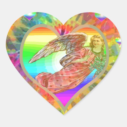 Sticker Cœur Coeurs et ange (Devant)