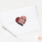 Sticker Cœur Coeurs Heureuses Saintes-Valentin rouges et roses (Enveloppe)