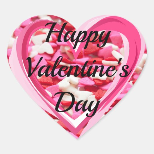 Sticker Cœur Coeurs Heureuses Saintes-Valentin Votre texte 20 T (Devant)