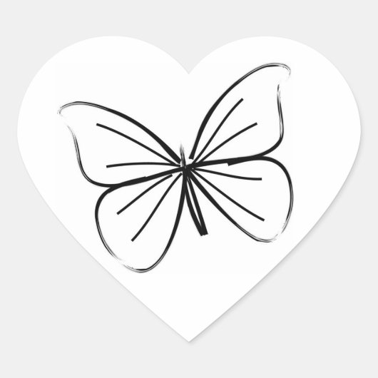 Sticker Cœur Coeurs Mariages de trait de papillon simple (Devant)