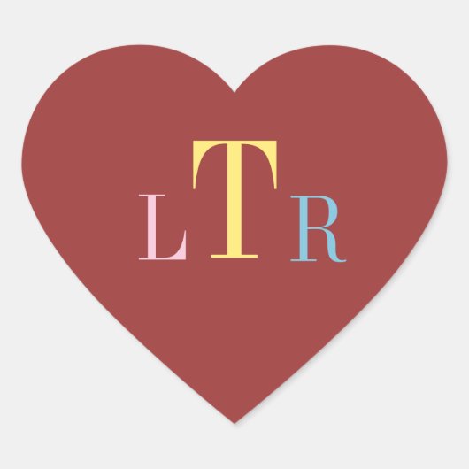 Sticker Cœur Coeurs mariages Monogramme Enveloppe Stick (Devant)