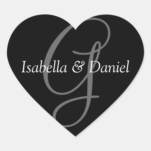 Sticker Cœur Coeurs mariages Monogramme Mariage de phoque Monog (Devant)