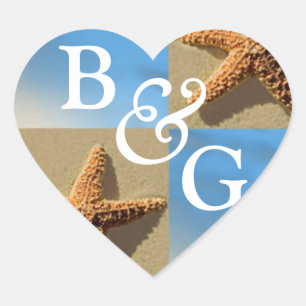 Sticker Cœur Coeurs mariages Starfish Sceau d'événement tropica