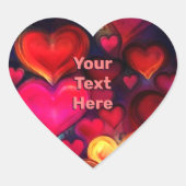 Sticker Cœur Coeurs multicolores (Devant)