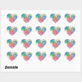 Sticker Cœur Coeurs Pastel Confetti (Feuille)