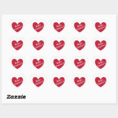 Sticker Cœur Coeurs polka rouge sur blanc (Feuille)