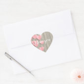 Sticker Cœur Coeurs Rose Cute Sur Une Grange Bois (Enveloppe)