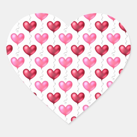 Sticker Cœur Coeurs rose et rouge Saint Valentin Amour (Devant)