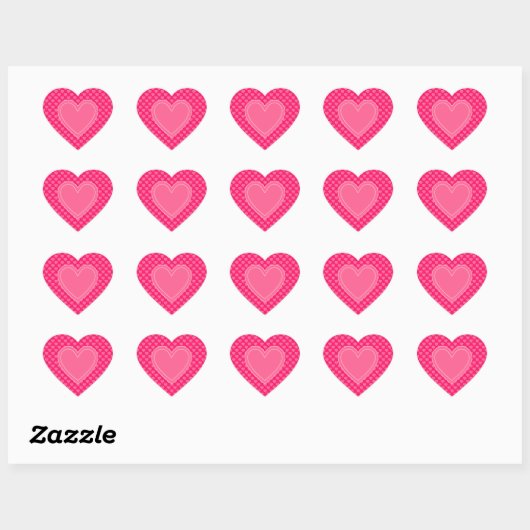 Sticker Cœur Coeurs roses (Feuille)