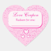 Sticker Cœur Coeurs roses Coupons d'amour Saint-Valentin (Devant)