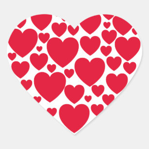 Sticker Cœur Coeurs rouges