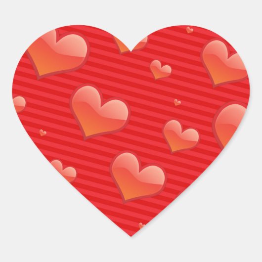 Sticker Cœur Coeurs rouges (Devant)