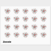 Sticker Cœur Coeurs rouges de Saint Valentin atomique (Feuille)