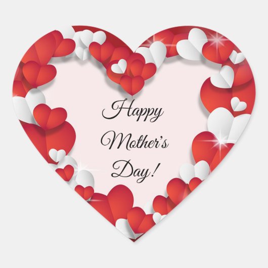 Sticker Cœur Coeurs rouges et blancs (Devant)