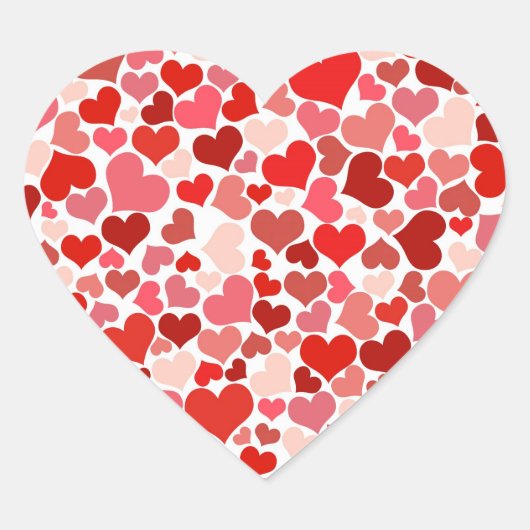 Sticker Cœur Coeurs rouges roses Motif Saint Valentin cadeaux d (Devant)