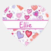 Sticker Cœur Coeurs vibrants | Coloré | A&partir personnalisé (Devant)