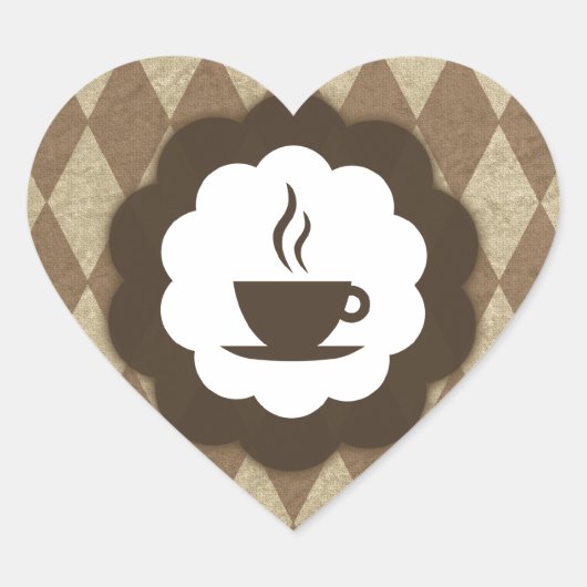 Sticker Cœur coffee (Devant)