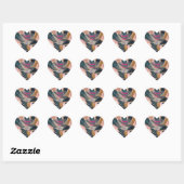 Sticker Cœur Collection de feuilles tendance Boho rose doré (Feuille)