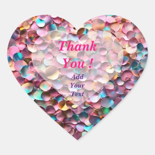 Sticker Cœur Collection Holographique Opal Parties scintillant (Devant)