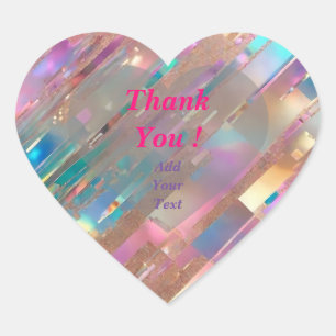 Sticker Cœur Collection holographique opale pailletée moderne