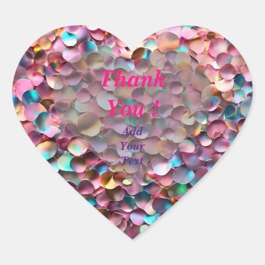 Sticker Cœur Collection holographique opale pailletée tendance (Devant)