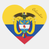 Sticker Coeur Colombie, Drapeau Colombien Patrioti (Devant)