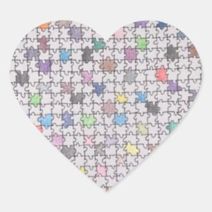 Sticker Cœur Colonne de pièce de puzzle tirée à la main