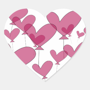 Sticker Cœur Colonnes de mariage pour ballon rouge   scellants